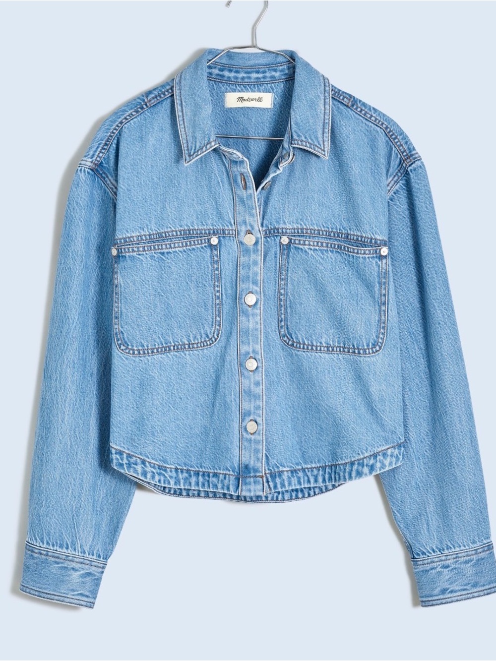 Madewell Denim Long-Sleeve Crop Shirt